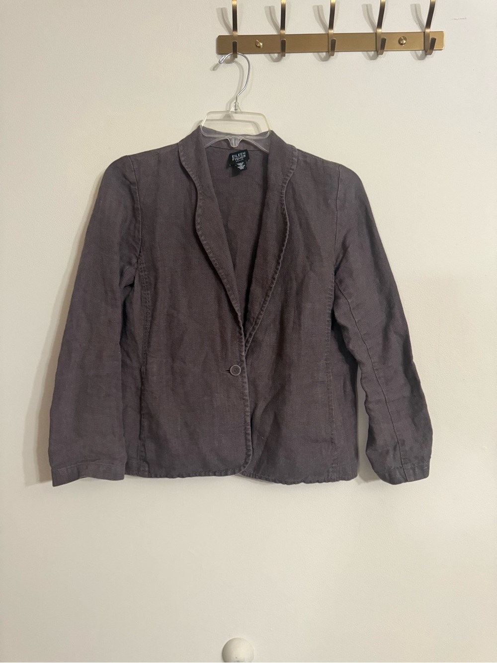 Eileen Fisher Small P 100% Irish Linen Crinkle Pant Suit Lagenlook Artsy Boho - Picture 2 of 9